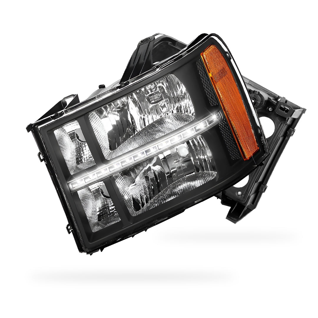 GMC Sierra 1500 Denali / SLE / SLT (2007 - 2013) LED DRL Headlights LH + RH