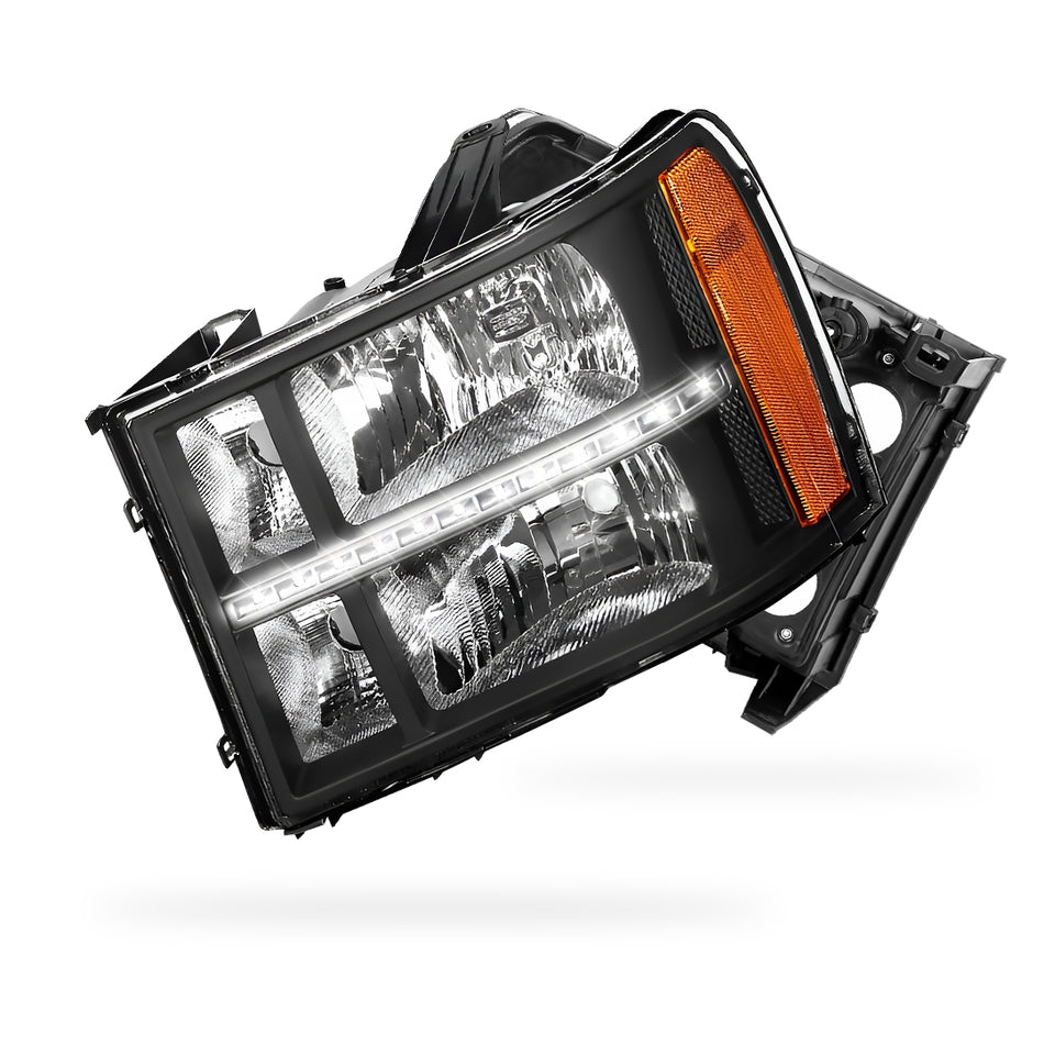 GMC Sierra 1500 Denali / SLE / SLT (2007 - 2013) LED DRL Headlights LH + RH