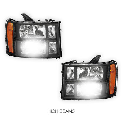 GMC Sierra 1500 Denali / SLE / SLT (2007 - 2013) LED DRL Headlights LH + RH