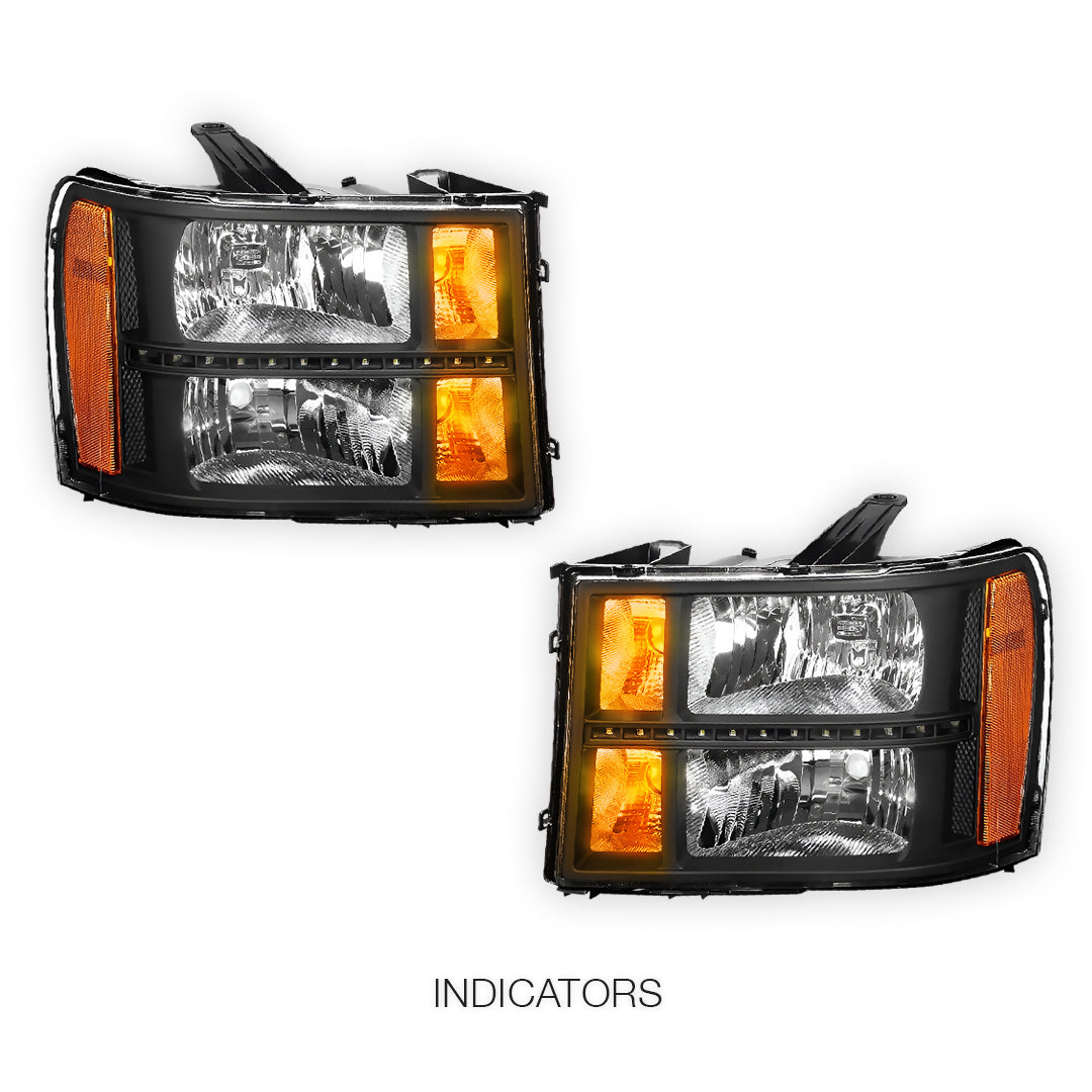 GMC Sierra 1500 Denali / SLE / SLT (2007 - 2013) LED DRL Headlights LH + RH