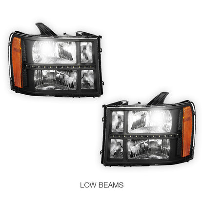 GMC Sierra 1500 Denali / SLE / SLT (2007 - 2013) LED DRL Headlights LH + RH
