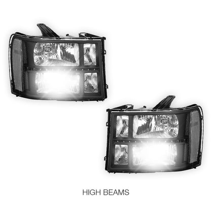 GMC Sierra 1500 Denali / SLE / SLT (2007 - 2013) LED DRL Headlights LH + RH