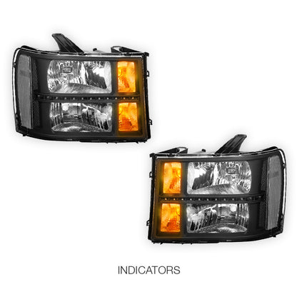 GMC Sierra 1500 Denali / SLE / SLT (2007 - 2013) LED DRL Headlights LH + RH