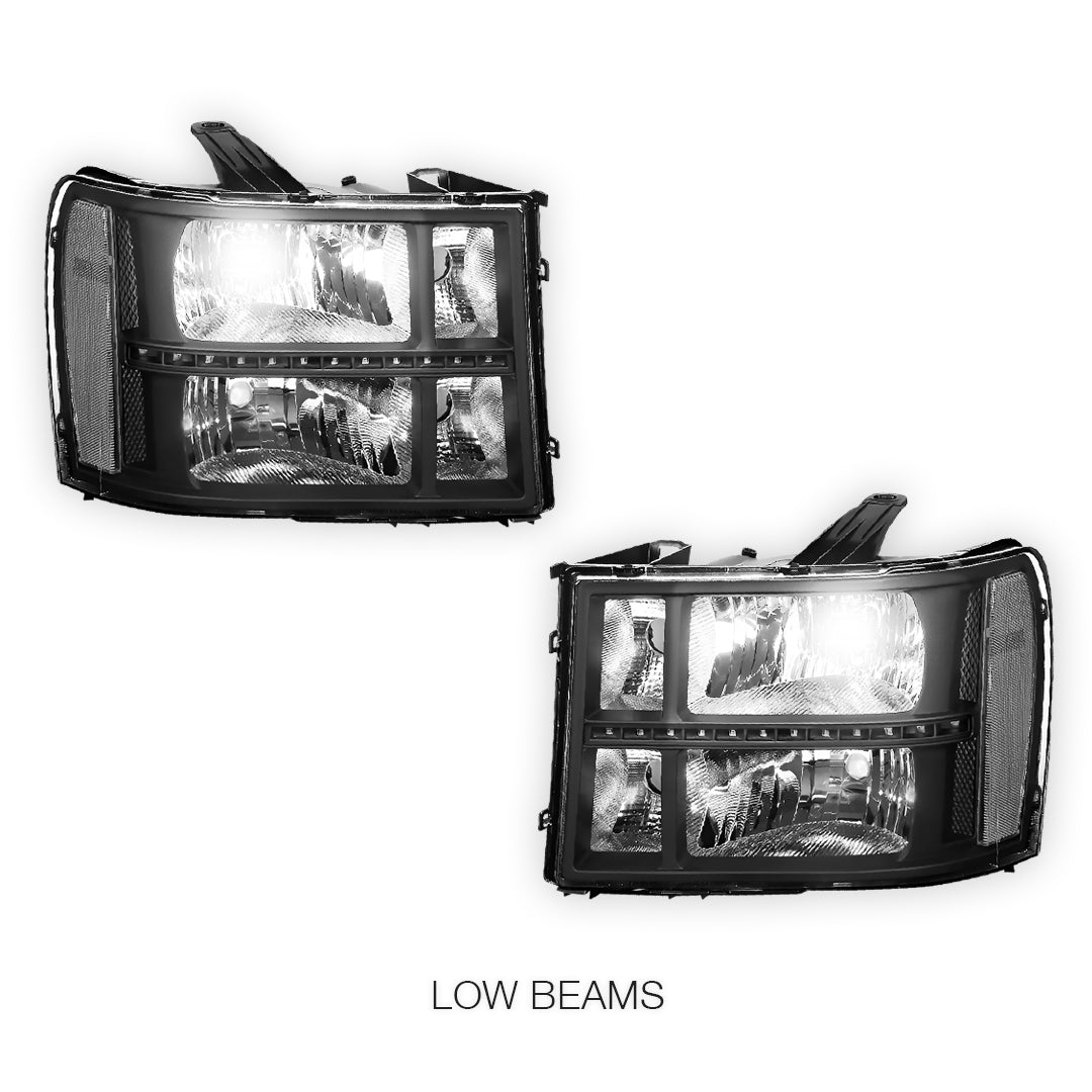 GMC Sierra 1500 Denali / SLE / SLT (2007 - 2013) LED DRL Headlights LH + RH
