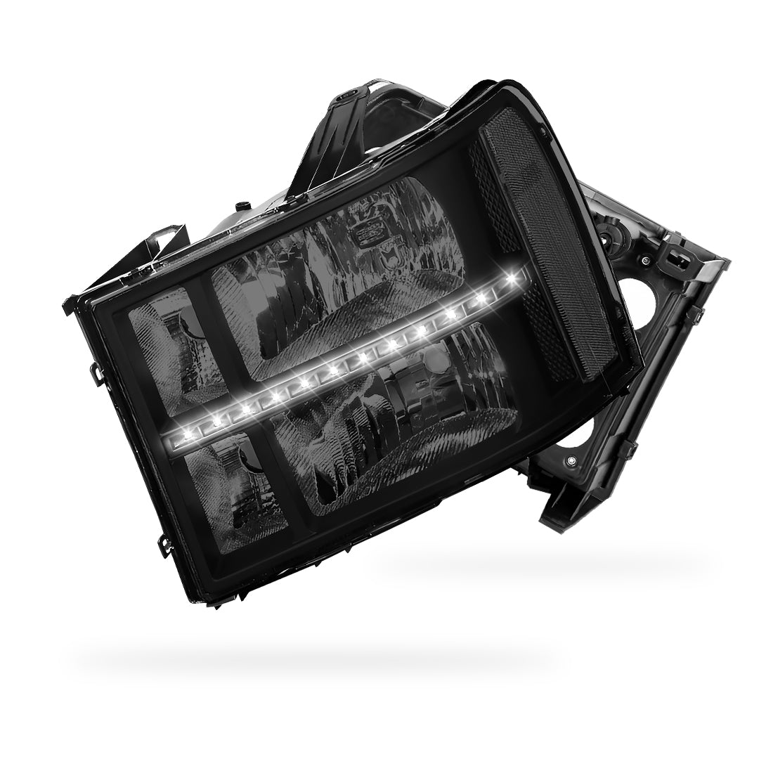 GMC Sierra 1500 Denali / SLE / SLT (2007 - 2013) LED DRL Headlights LH + RH