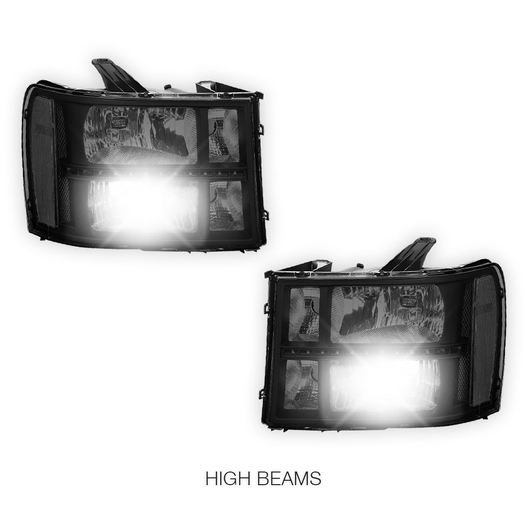 GMC Sierra 1500 Denali / SLE / SLT (2007 - 2013) LED DRL Headlights LH + RH