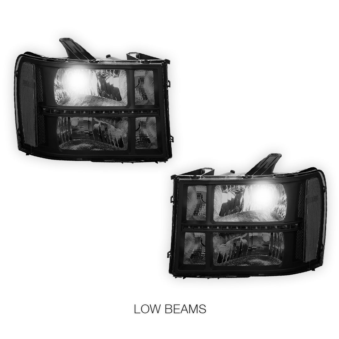 GMC Sierra 1500 Denali / SLE / SLT (2007 - 2013) LED DRL Headlights LH + RH