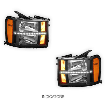 GMC Sierra 3500 Denali / SLE / SLT (2007 - 2014) LED DRL Headlights LH + RH