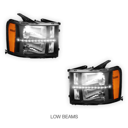 GMC Sierra 3500 Denali / SLE / SLT (2007 - 2014) LED DRL Headlights LH + RH