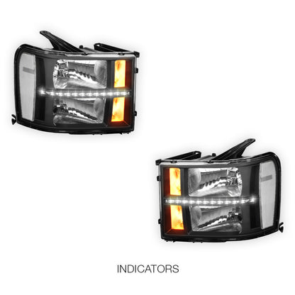 GMC Sierra 3500 Denali / SLE / SLT (2007 - 2014) LED DRL Headlights LH + RH