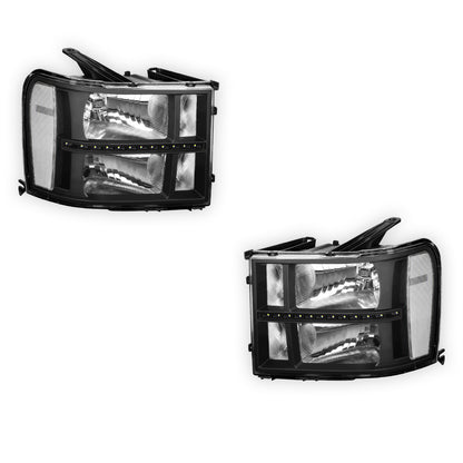 GMC Sierra 3500 Denali / SLE / SLT (2007 - 2014) LED DRL Headlights LH + RH