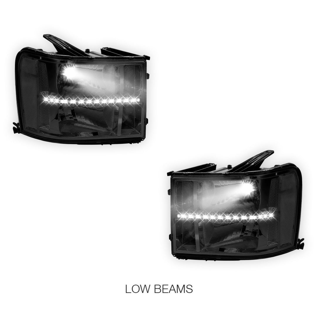 GMC Sierra 3500 Denali / SLE / SLT (2007 - 2014) LED DRL Headlights LH + RH