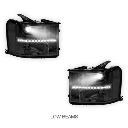 GMC Sierra 3500 Denali / SLE / SLT (2007 - 2014) LED DRL Headlights LH + RH