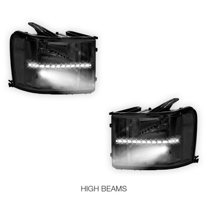 GMC Sierra 3500 Denali / SLE / SLT (2007 - 2014) LED DRL Headlights LH + RH