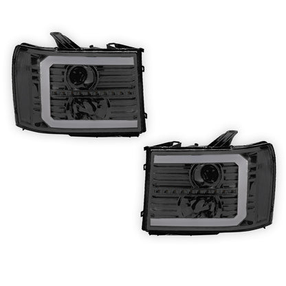 GMC Sierra 1500 Denali / SLE / SLT (2007 - 2013) LED DRL Sequential Signal Projector Headlights LH + RH
