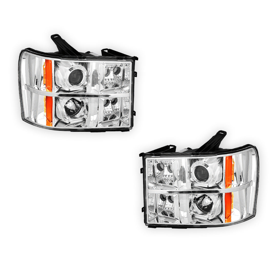 GMC Sierra 1500 Denali / SLE / SLT (2007 - 2014) LED DRL Projector Headlights LH + RH