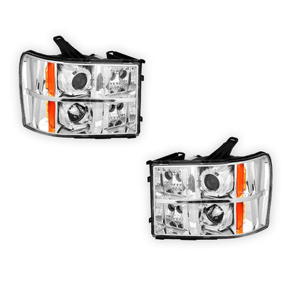 GMC Sierra 1500 Denali / SLE / SLT (2007 - 2014) LED DRL Projector Headlights LH + RH
