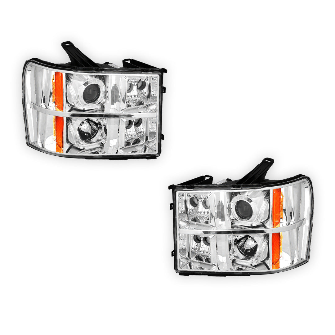 GMC Sierra 3500 Denali / SLE / SLT (2007 - 2014) LED DRL Projector Headlights LH + RH