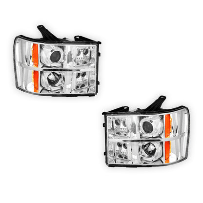 GMC Sierra 3500 Denali / SLE / SLT (2007 - 2014) LED DRL Projector Headlights LH + RH