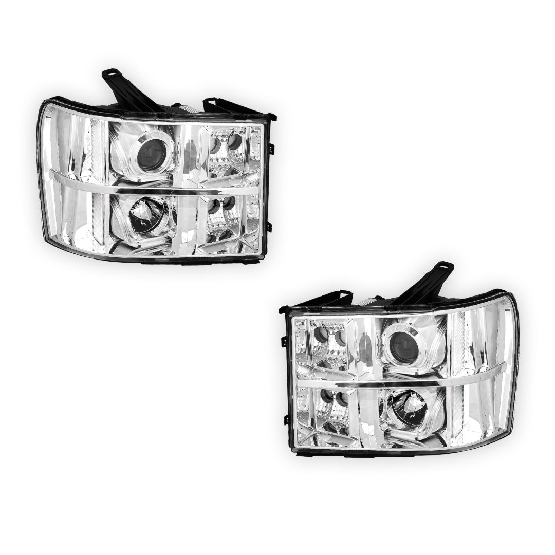 GMC Sierra 3500 Denali / SLE / SLT (2007 - 2014) LED DRL Projector Headlights LH + RH