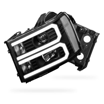 GMC Sierra 3500 Denali / SLE / SLT (2007 - 2014) U-Shaped LED DRL Projector Headlights LH + RH