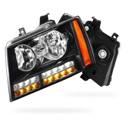 Chevrolet Avalanche LS / LT / LTZ (2007 - 2013) LED DRL Turn Signal Headlights LH + RH