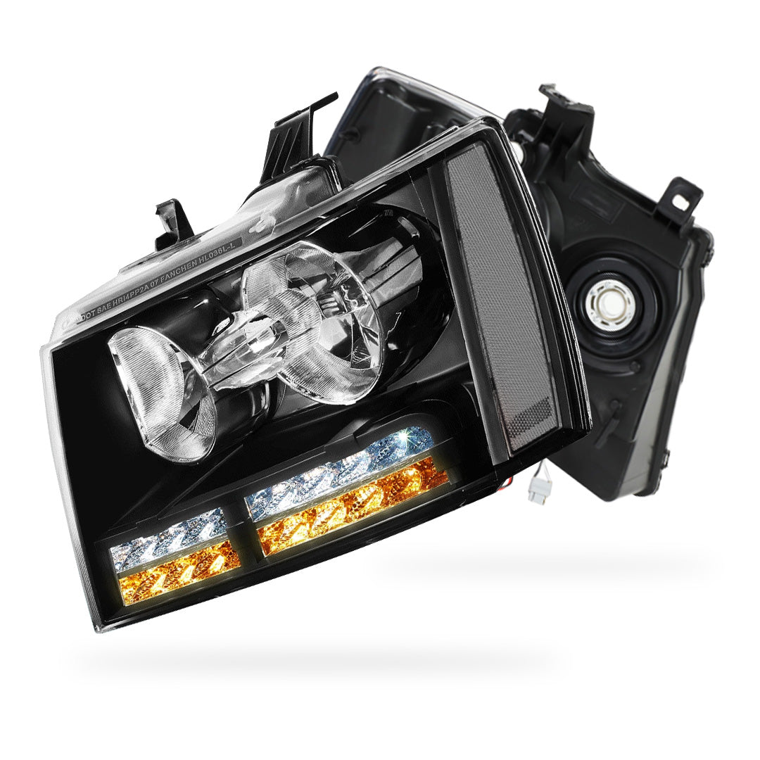 Chevrolet Tahoe LS / LT / LTZ (2007 - 2014) LED DRL Turn Signal Headlights LH + RH