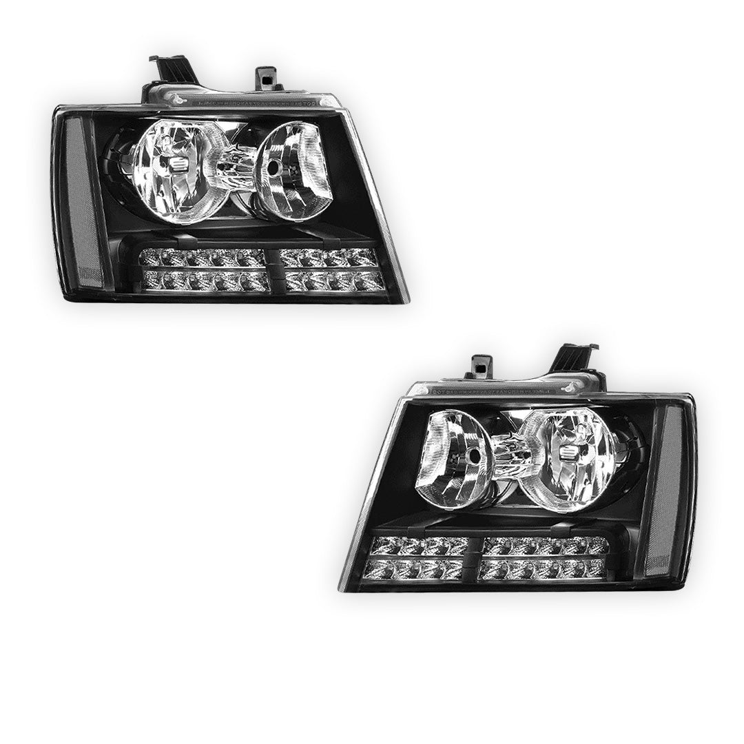 Chevrolet Tahoe LS / LT / LTZ (2007 - 2014) LED DRL Turn Signal Headlights LH + RH