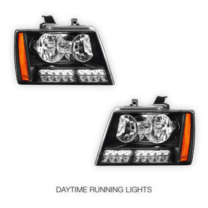 Chevrolet Tahoe LS / LT / LTZ (2007 - 2014) LED DRL Turn Signal Headlights LH + RH