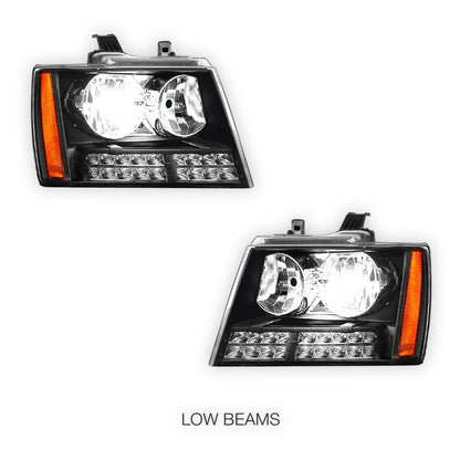 Chevrolet Tahoe LS / LT / LTZ (2007 - 2014) LED DRL Turn Signal Headlights LH + RH