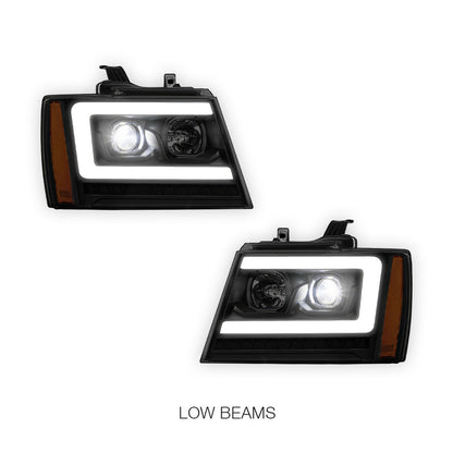 Chevrolet Avalanche LS / LT / LTZ (2007 - 2013) LED DRL Sequential Turn Signal Projector Headlights LH + RH