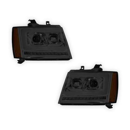 Chevrolet Avalanche LS / LT / LTZ (2007 - 2013) LED DRL Sequential Turn Signal Projector Headlights LH + RH