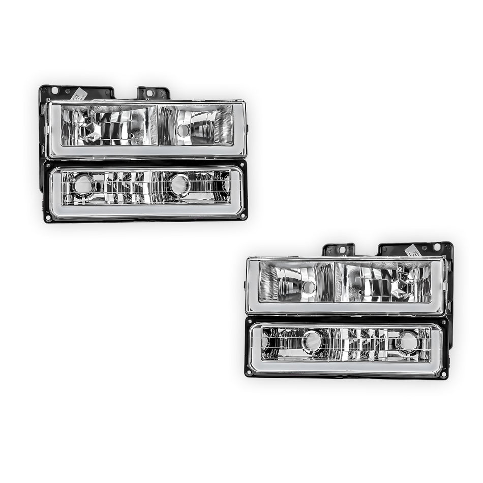 GMC C1500 Suburban SLE / SLT (1992 - 1993) U-LED DRL Replacement Headlights LH + RH