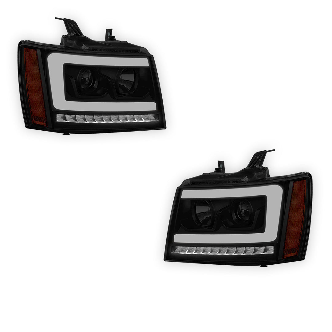 Chevrolet Tahoe LS / LT / LTZ (2007 - 2014) LED DRL Sequential Turn Signal Projector Headlights LH + RH