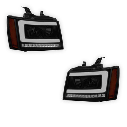 Chevrolet Tahoe LS / LT / LTZ (2007 - 2014) LED DRL Sequential Turn Signal Projector Headlights LH + RH