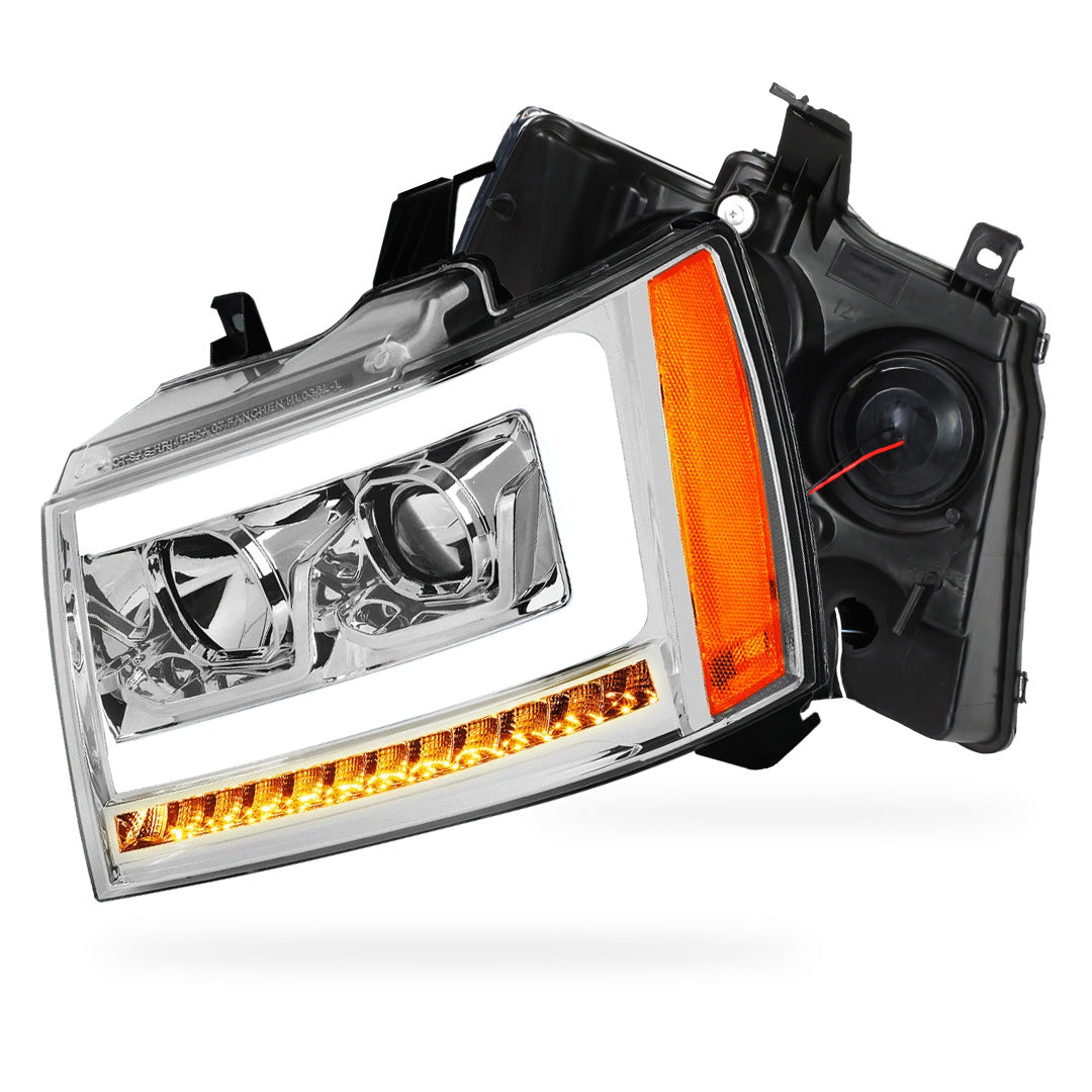 Chevrolet Tahoe LS / LT / LTZ (2007 - 2014) LED DRL Sequential Turn Signal Projector Headlights LH + RH