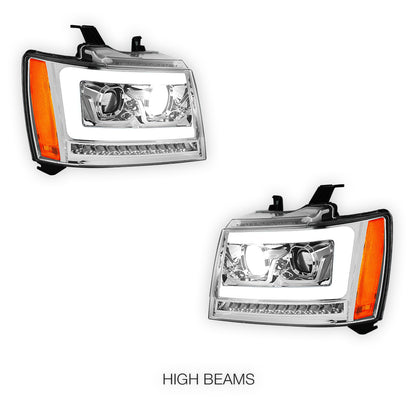 Chevrolet Tahoe LS / LT / LTZ (2007 - 2014) LED DRL Sequential Turn Signal Projector Headlights LH + RH