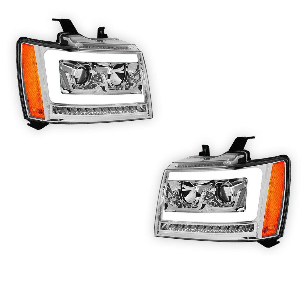 Chevrolet Tahoe LS / LT / LTZ (2007 - 2014) LED DRL Sequential Turn Signal Projector Headlights LH + RH