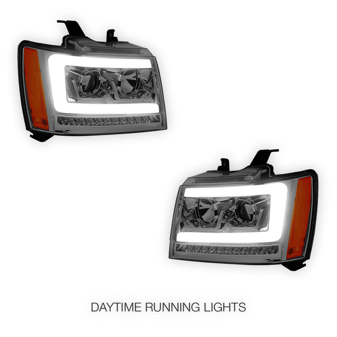 Chevrolet Tahoe LS / LT / LTZ (2007 - 2014) LED DRL Sequential Turn Signal Projector Headlights LH + RH