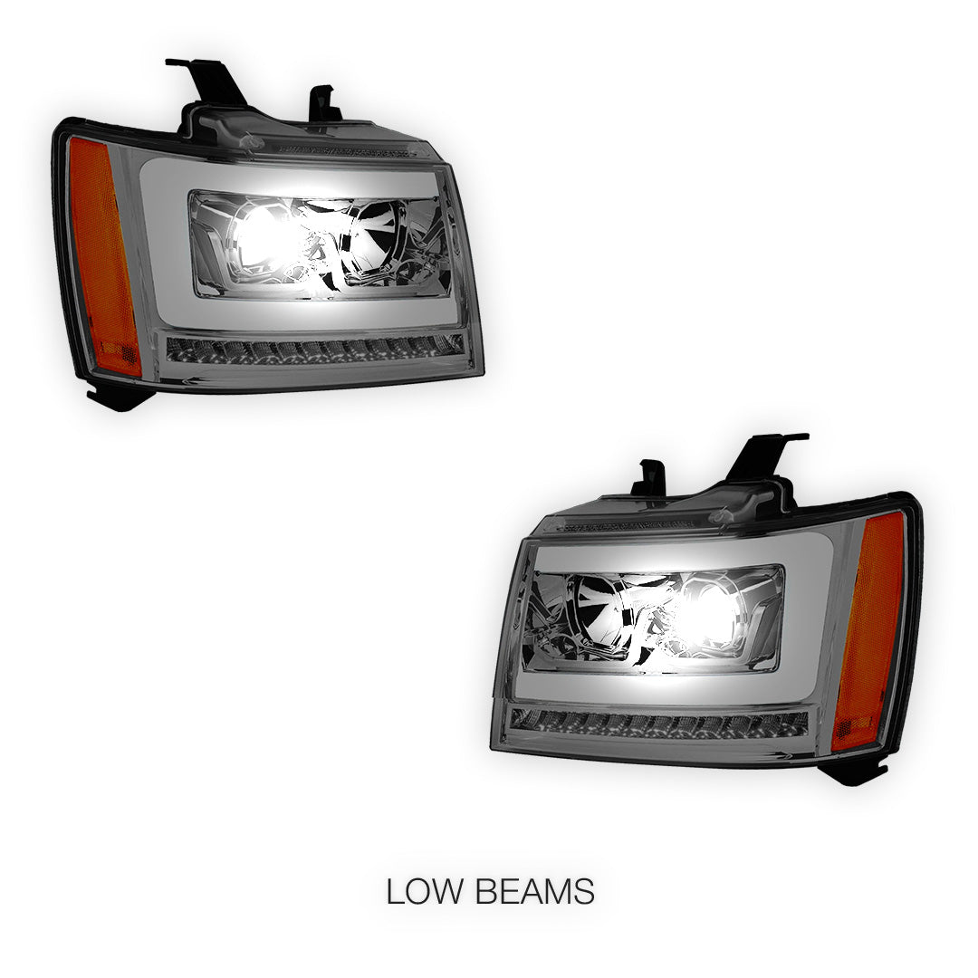 Chevrolet Tahoe LS / LT / LTZ (2007 - 2014) LED DRL Sequential Turn Signal Projector Headlights LH + RH
