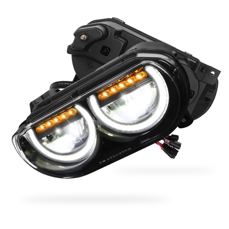 Dodge Challenger (2008 - 2014) LED DRL Sequential Turn Signal Headlights LH + RH