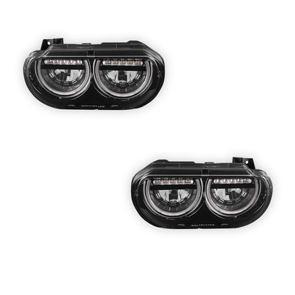 Dodge Challenger (2008 - 2014) LED DRL Sequential Turn Signal Headlights LH + RH