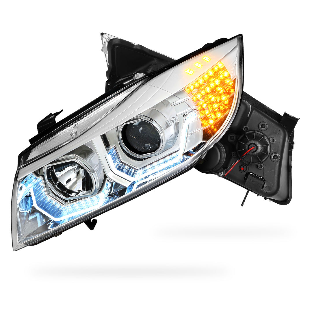 BMW 3-Series E90 (2009 - 2012) LED 3D Crystal U-Halo Headlights LH + RH