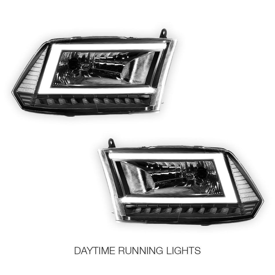Dodge RAM 1500 (2009 - 2010) C-LED DRL Sequential Signal Headlights LH + RH