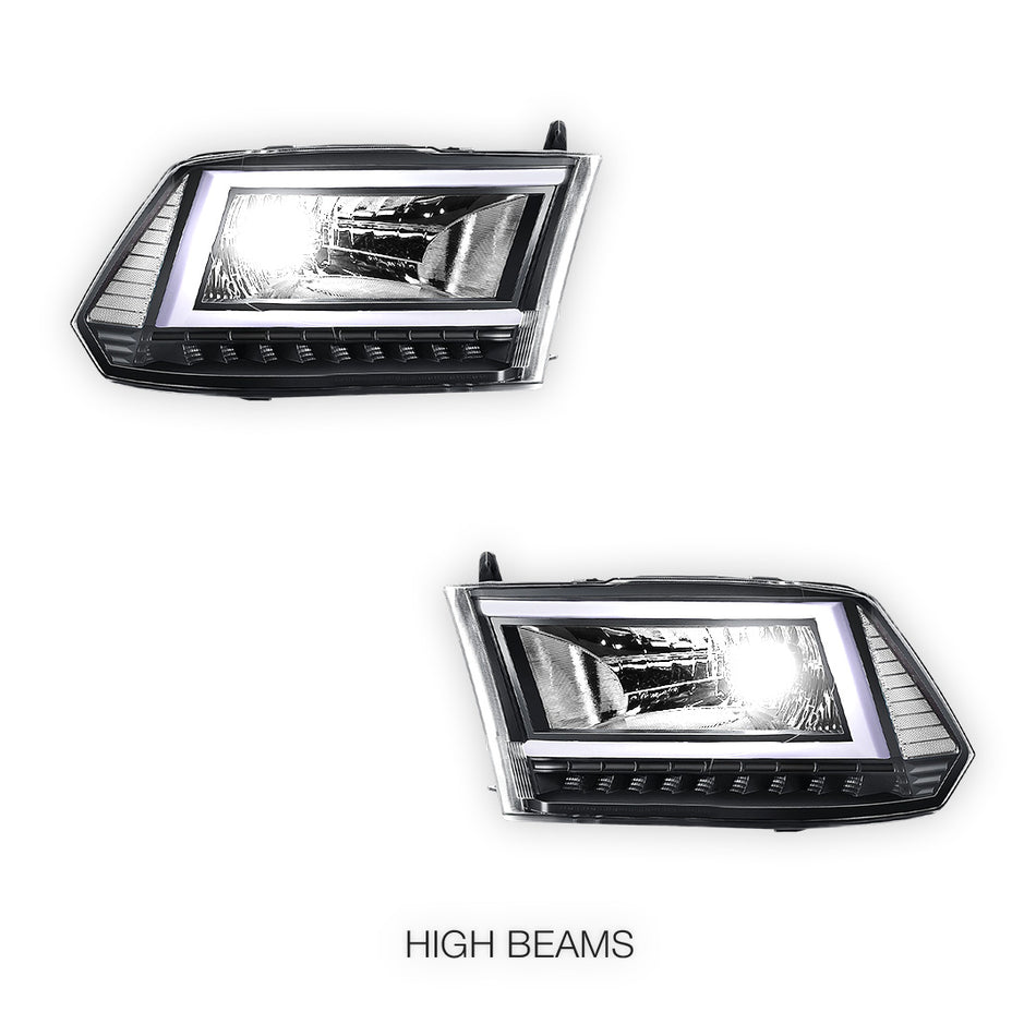 Dodge RAM 2500 (2010) C-LED DRL Sequential Signal Headlights LH + RH