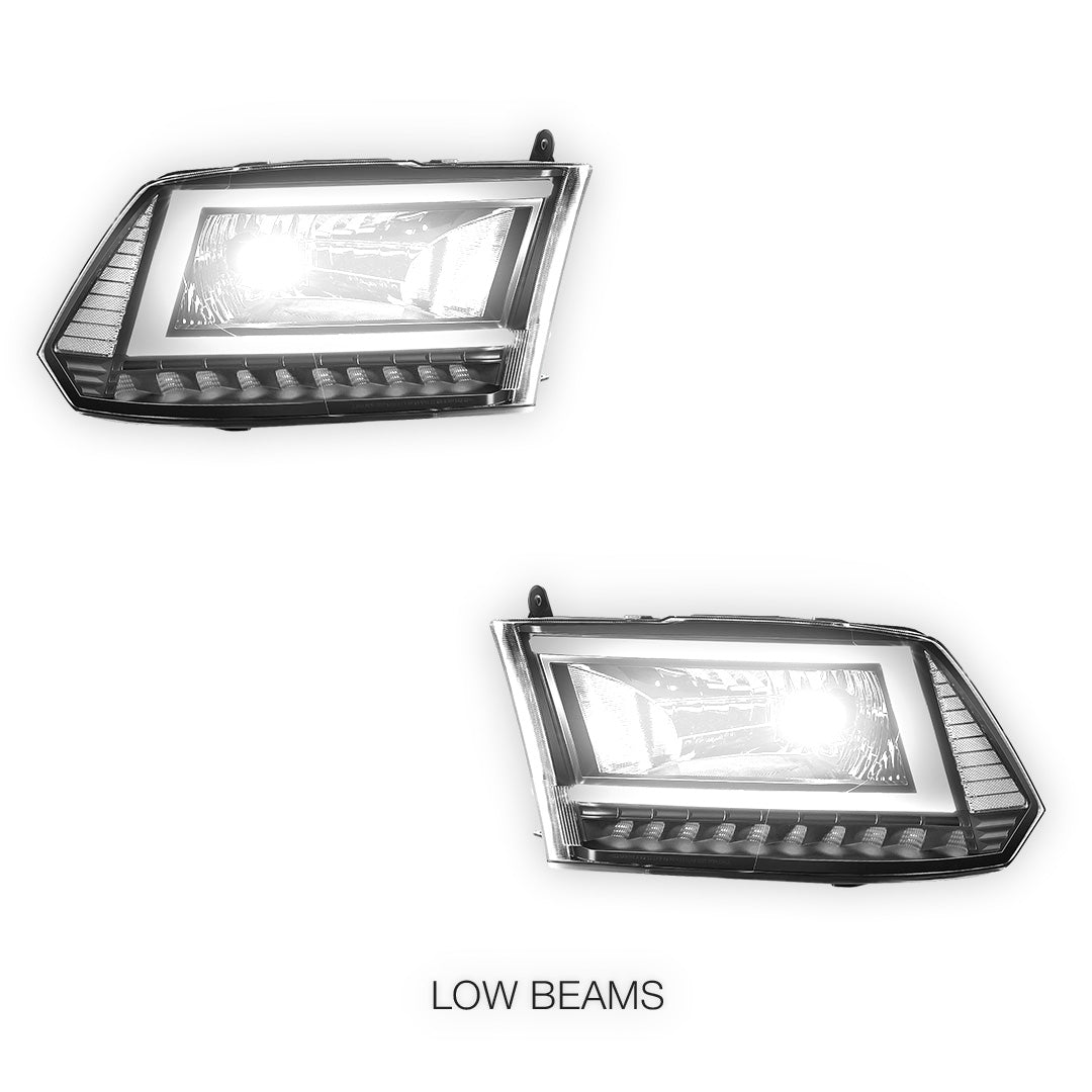 RAM 1500 (2013 - 2018) C-LED DRL Sequential Signal Headlights LH + RH