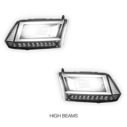 RAM 1500 (2013 - 2018) C-LED DRL Sequential Signal Headlights LH + RH