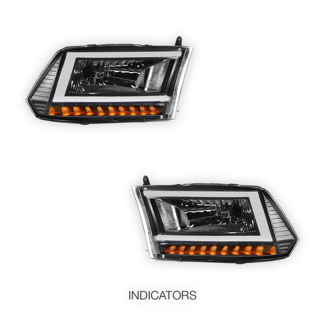 RAM 1500 Classic (2019 - 2024) C-LED DRL Sequential Signal Headlights LH + RH