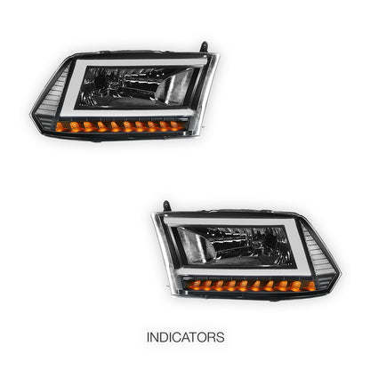 RAM 1500 Classic (2019 - 2024) C-LED DRL Sequential Signal Headlights LH + RH