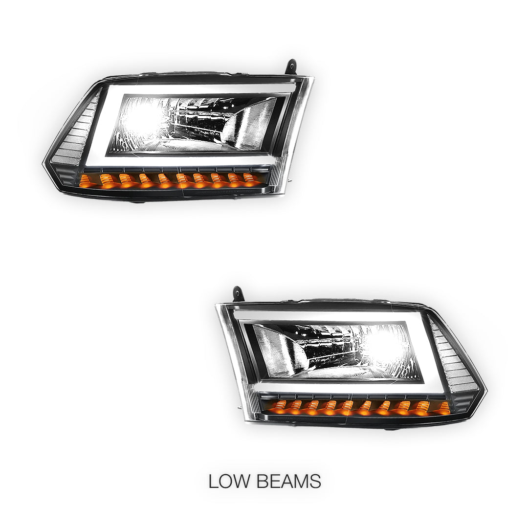 RAM 1500 Classic (2019 - 2024) C-LED DRL Sequential Signal Headlights LH + RH